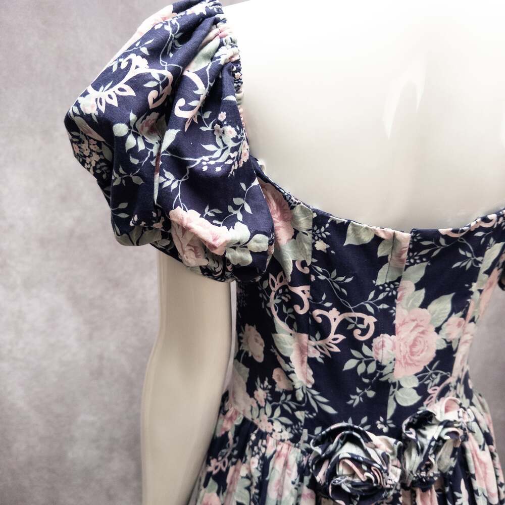 Vintage Jessica McClintock‎ 1980s cottagecore puff sleeves dress with crinoline - Picture 5 of 9